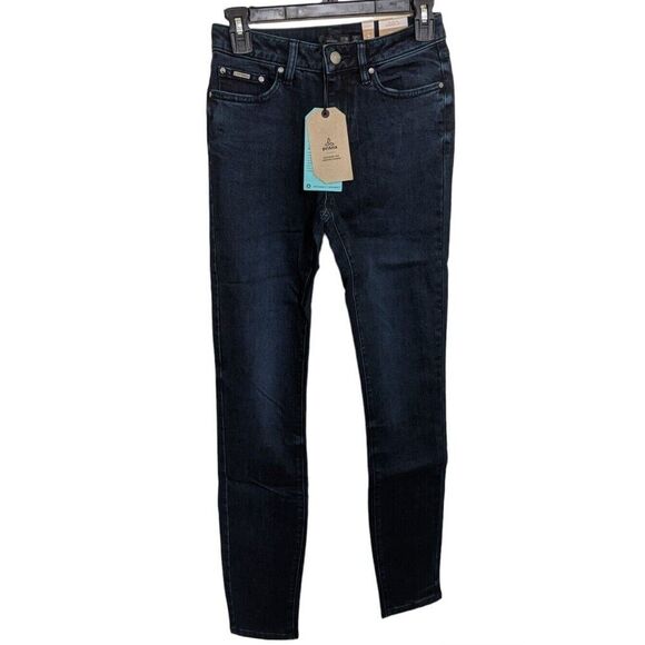 prAna Sienna Deep Blue Skinny Stretch Mid Rise Jean Casual Size 2/26 - Picture 1 of 9